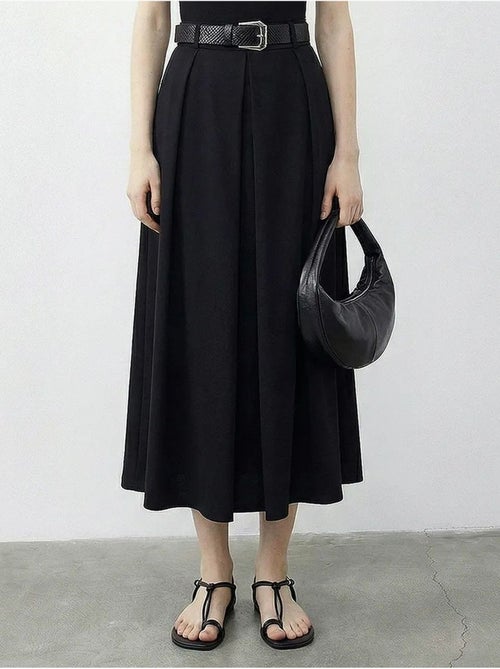 Jupe midi texturée taille haute avec ceinture lucci - Kiabi