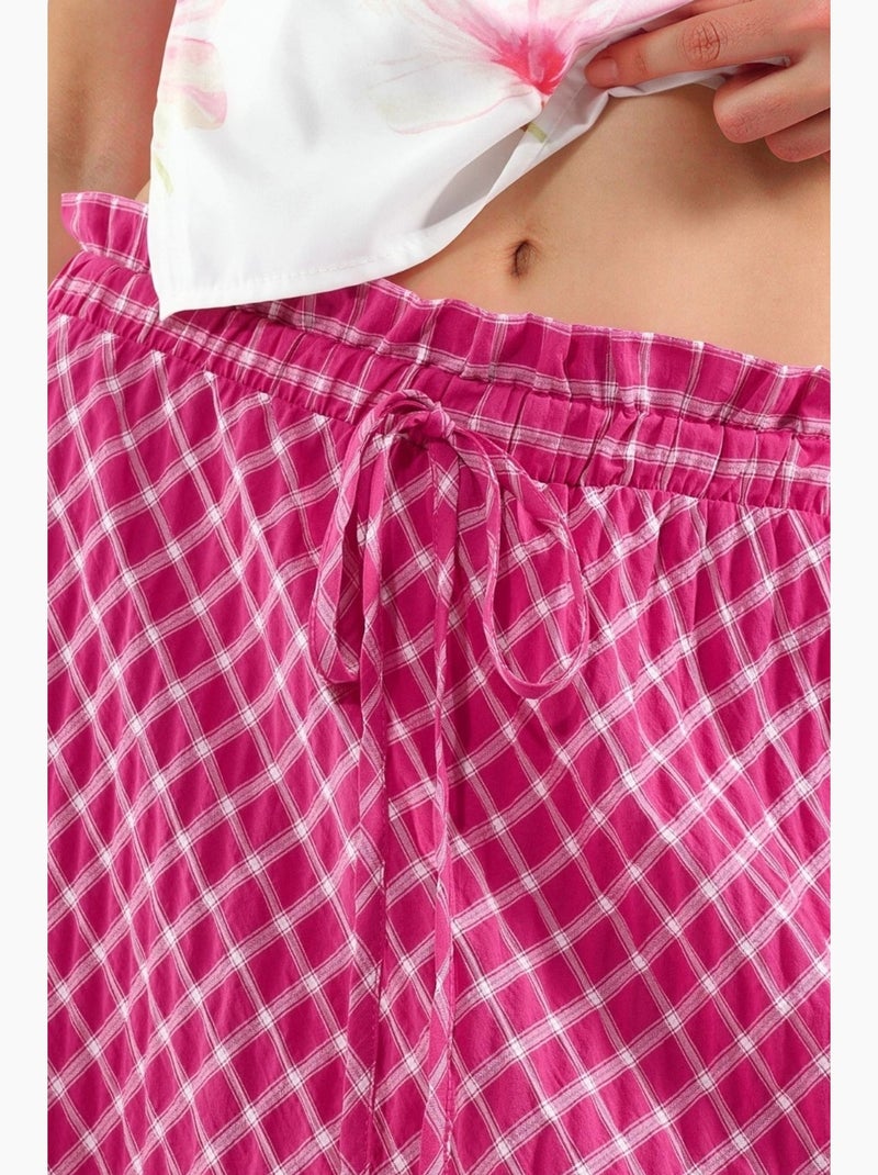 Jupe midi trapèze à carreaux et taille haute busem Rose - Kiabi