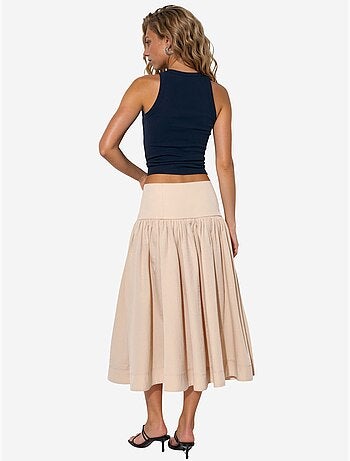 Jupe midi trapèze à taille haute busem