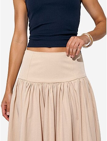Jupe midi trapèze à taille haute busem