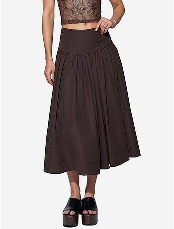Jupe midi trapèze à taille haute busem