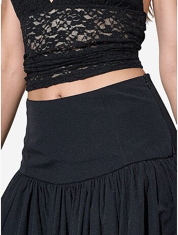 Jupe midi trapèze à taille haute busem