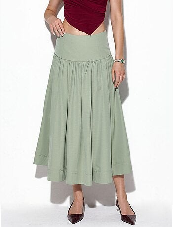 Jupe midi trapèze à taille haute busem