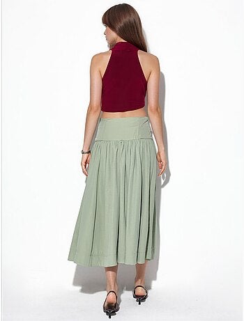 Jupe midi trapèze à taille haute busem