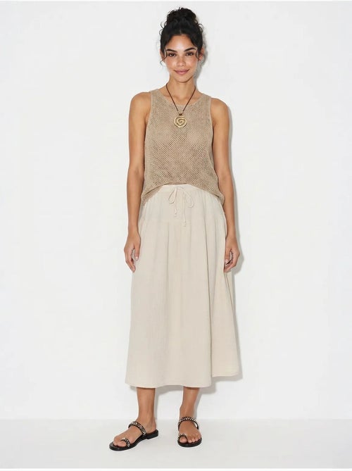 Jupe midi trapèze à taille haute lucci - Kiabi Jupe midi trapèze à taille haute lucci - Kiabi