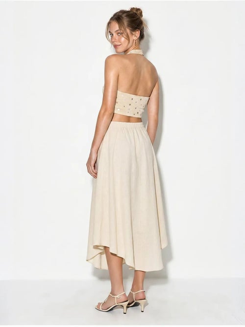 Jupe midi trapèze à taille haute lucci - Kiabi Jupe midi trapèze à taille haute lucci - Kiabi
