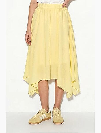 Jupe midi trapèze à taille haute lucci