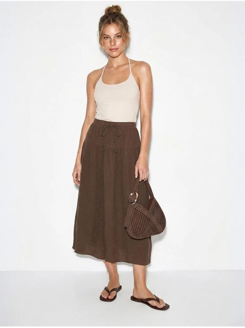 Jupe midi trapèze à taille haute lucci - Kiabi Jupe midi trapèze à taille haute lucci - Kiabi