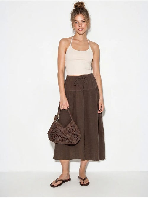 Jupe midi trapèze à taille haute lucci - Kiabi Jupe midi trapèze à taille haute lucci - Kiabi