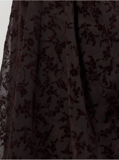 Jupe midi trapèze taille haute à fleurs - Kiabi