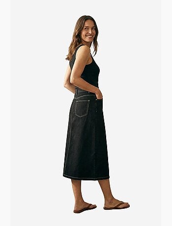 Jupe midi trapèze taille haute avec poches my fashion