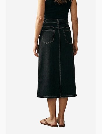 Jupe midi trapèze taille haute avec poches my fashion