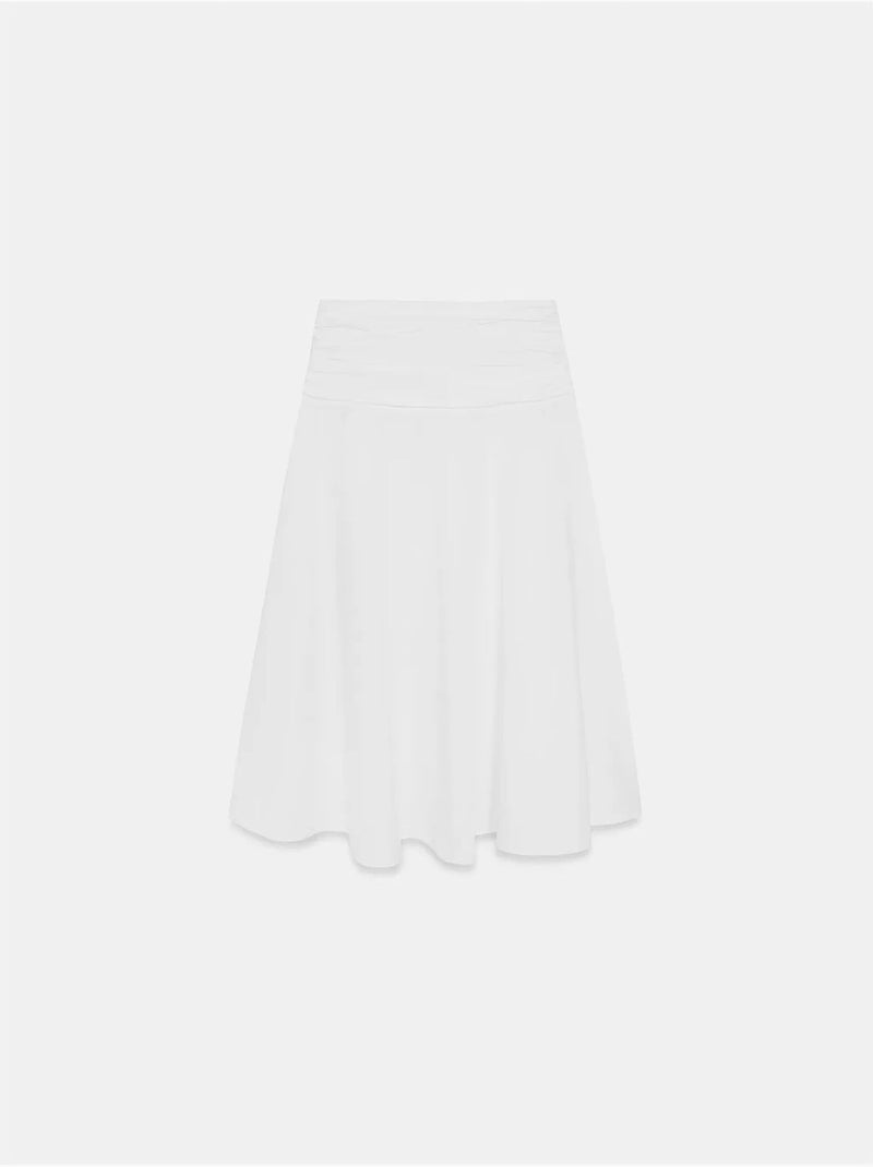 Jupe Midi Trapèze Taille Haute Blanc - Kiabi