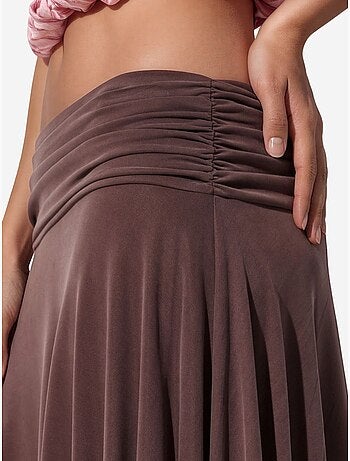 Jupe midi trapèze taille haute busem