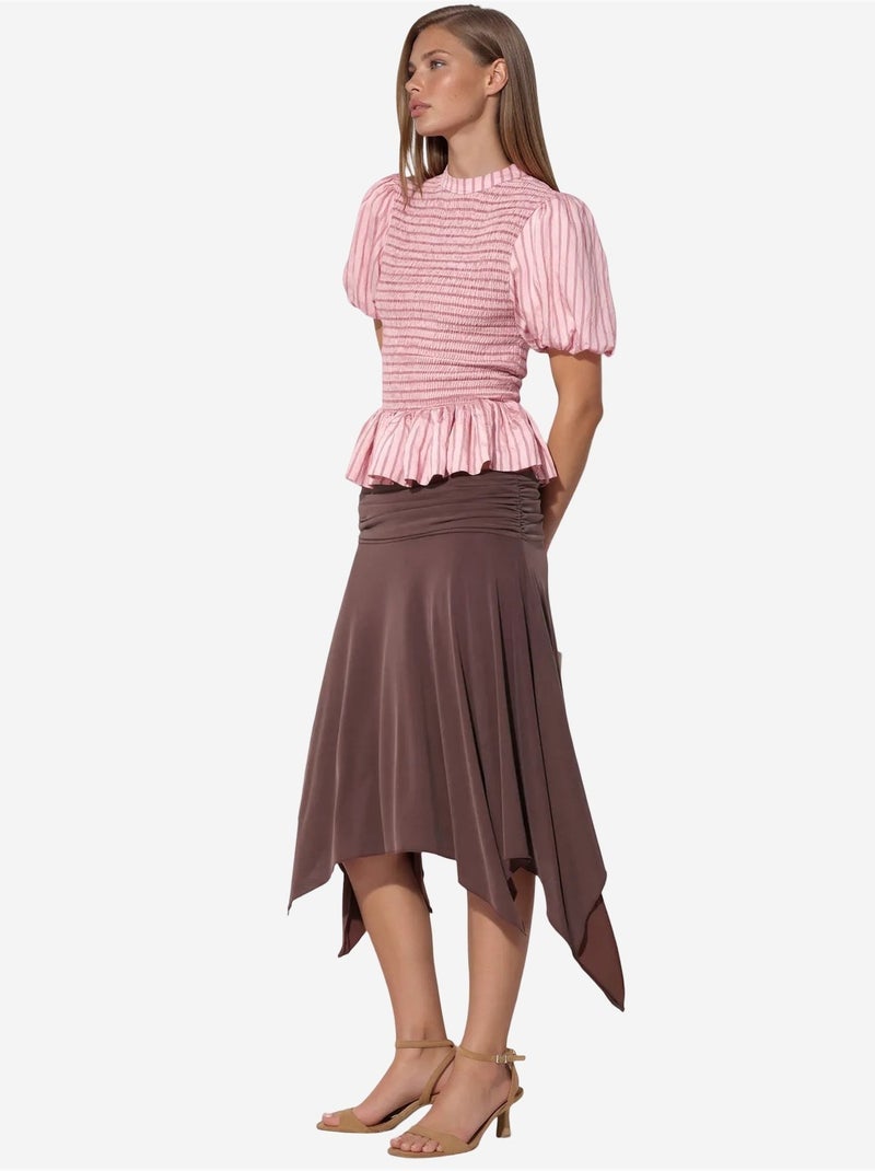Jupe midi trapèze taille haute busem Marron chocolat - Kiabi