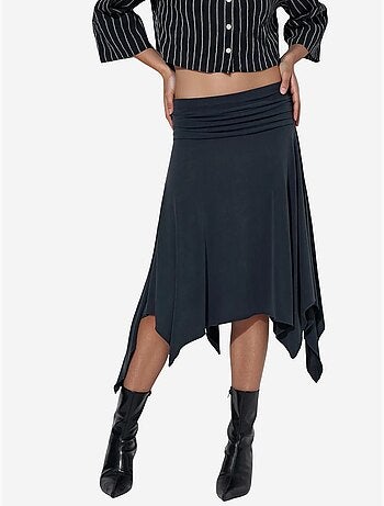 Jupe midi trapèze taille haute busem