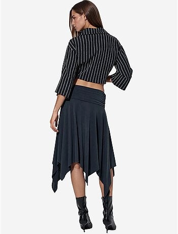 Jupe midi trapèze taille haute busem