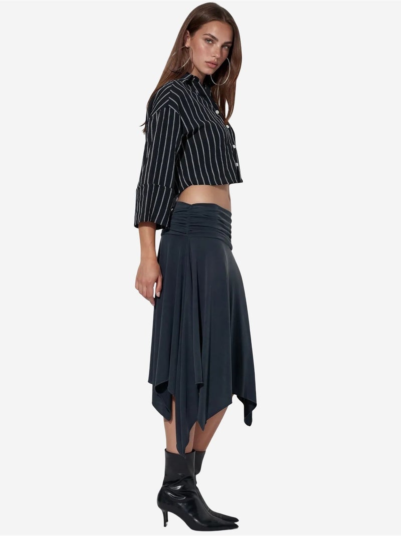 Jupe midi trapèze taille haute busem Noir - Kiabi