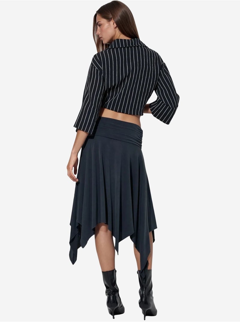 Jupe midi trapèze taille haute busem Noir - Kiabi