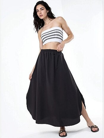 Jupe midi trapèze taille haute busem