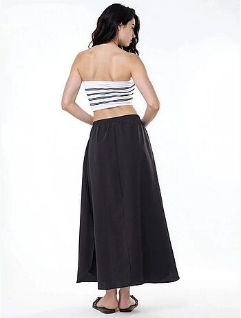 Jupe midi trapèze taille haute busem