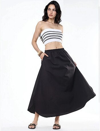 Jupe midi trapèze taille haute busem