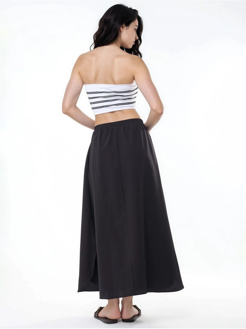Jupe midi trapèze taille haute busem Noir - Kiabi