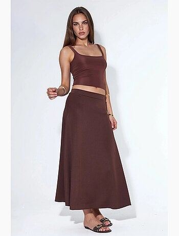 Jupe midi trapèze taille haute hiccup