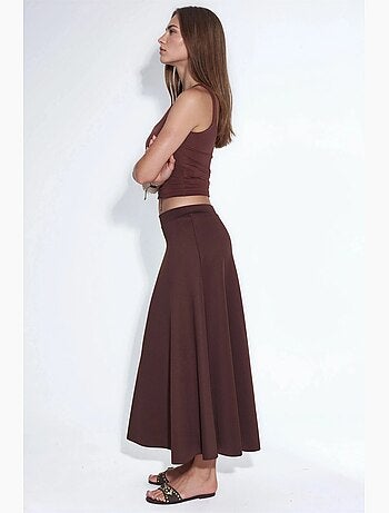 Jupe midi trapèze taille haute hiccup