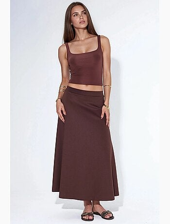 Jupe midi trapèze taille haute hiccup