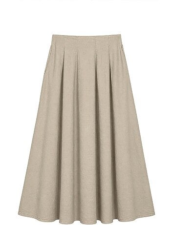 Jupe midi trapèze taille haute mixray