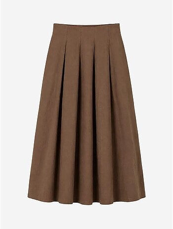 Jupe midi trapèze taille haute mixray