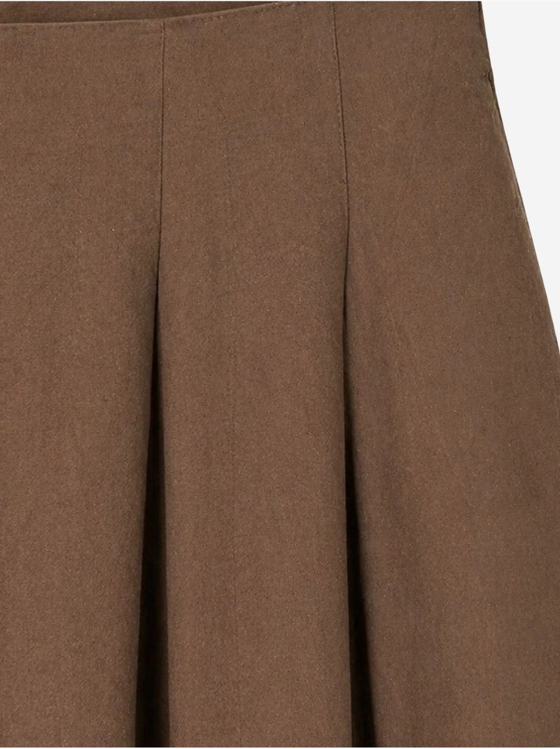 Jupe midi trapèze taille haute mixray Marron clair - Kiabi