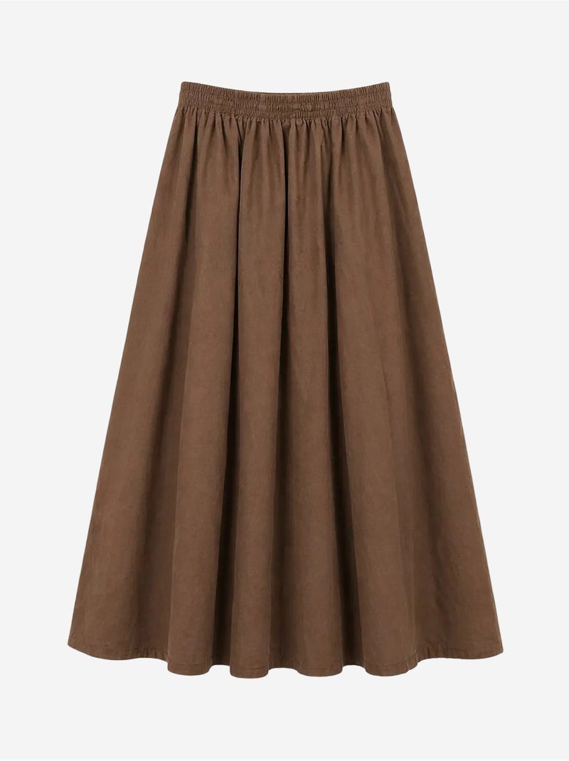 Jupe midi trapèze taille haute mixray Marron clair - Kiabi