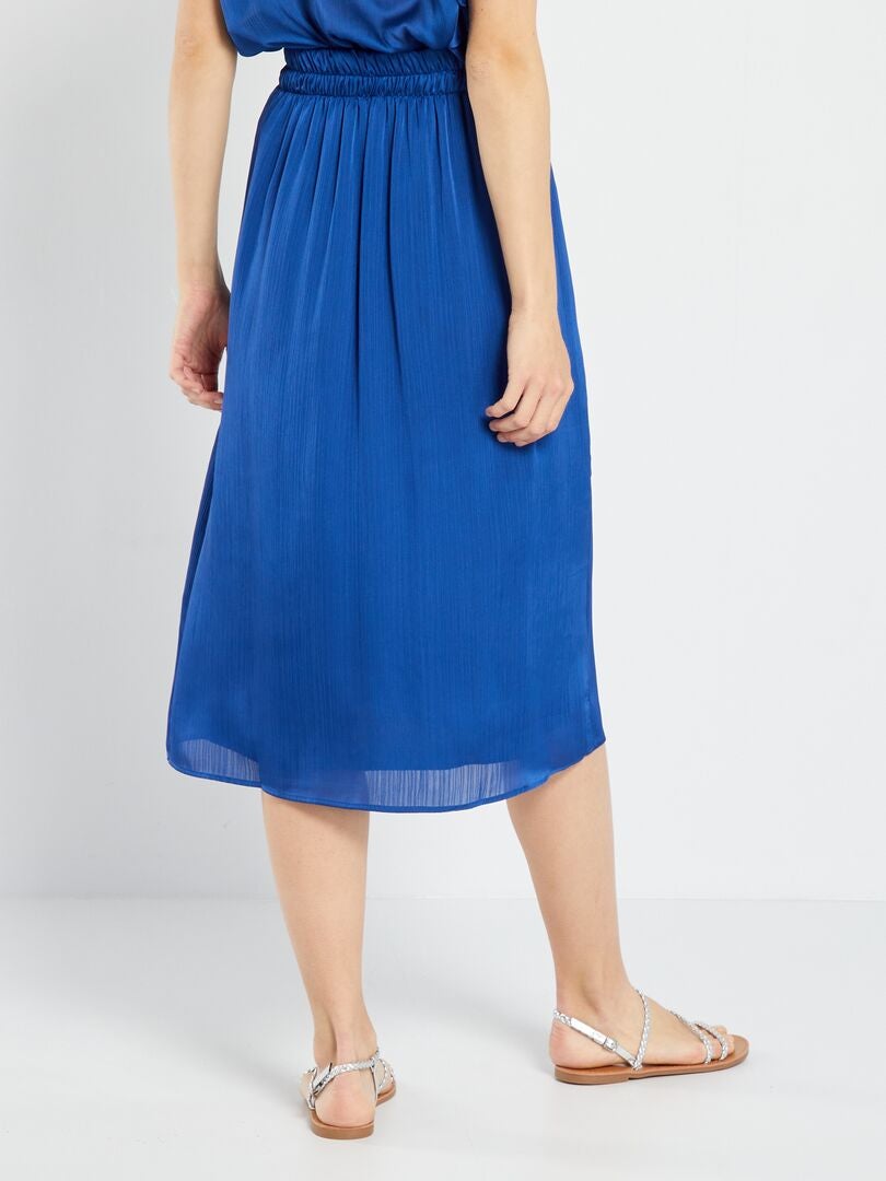 Jupe midi uni Bleu Kiabi 9.00€