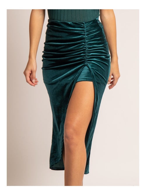 Jupe midi velours XESTOR - Kiabi