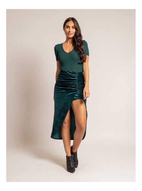 Jupe midi velours XESTOR - Kiabi