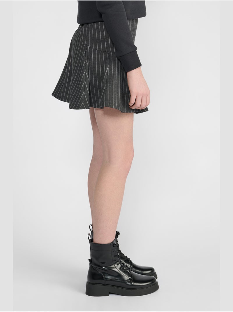 Jupe minagi evasée, patineuse 'le temps des cerises' Gris - Kiabi