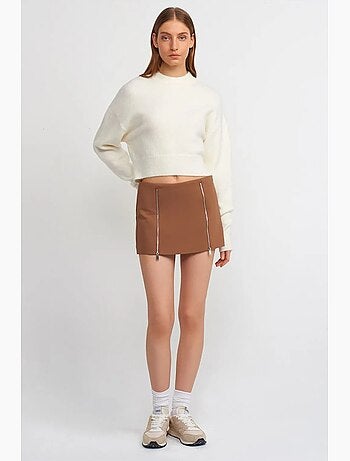 Jupe mini droite à fermeture zippée dilvin