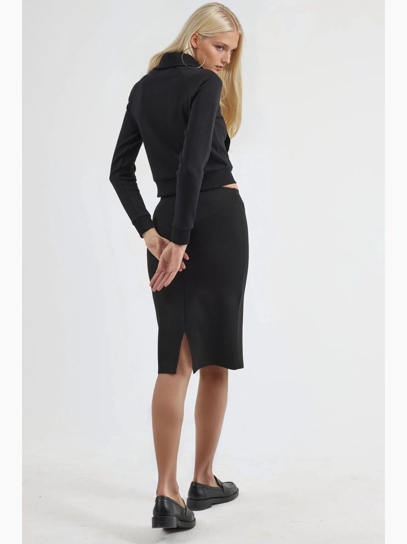 Jupe mini taille haute et coupe ajustée avec élastique busem Noir - Kiabi