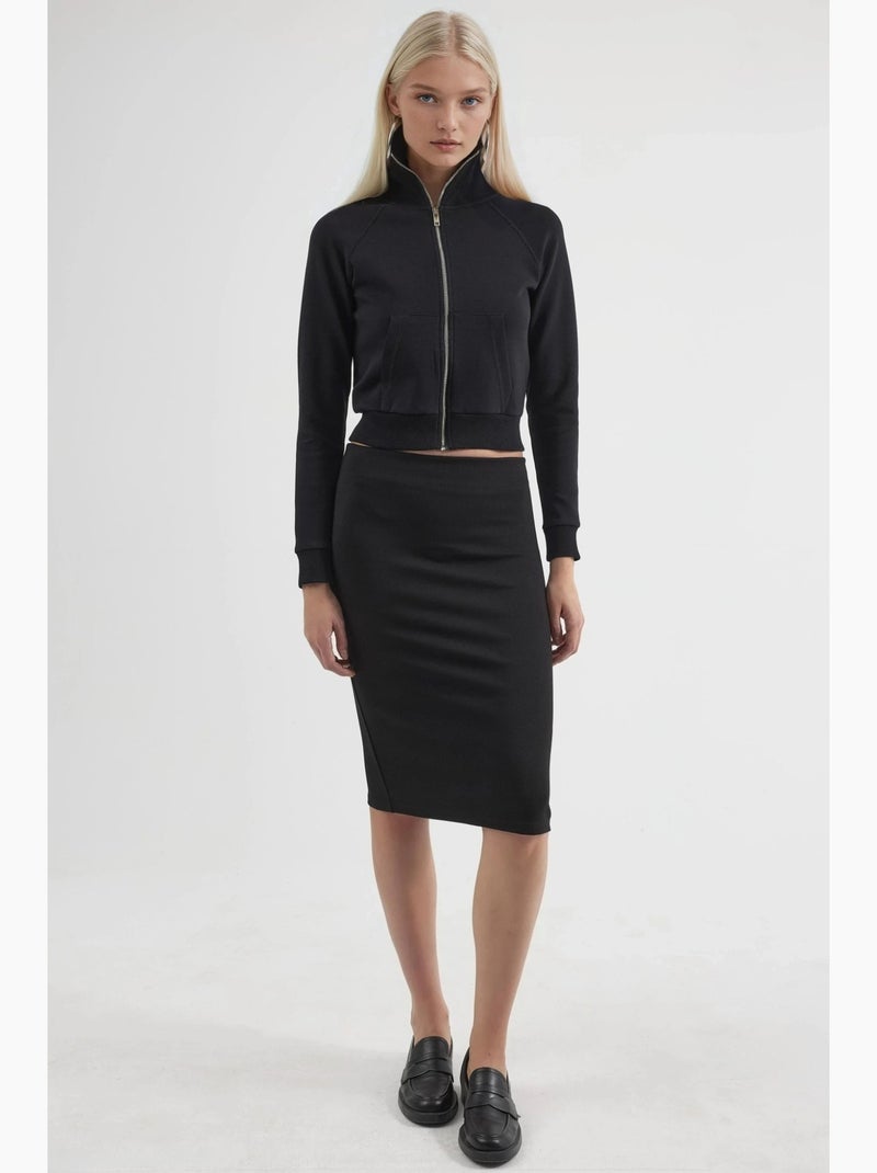 Jupe mini taille haute et coupe ajustée avec élastique busem Noir - Kiabi