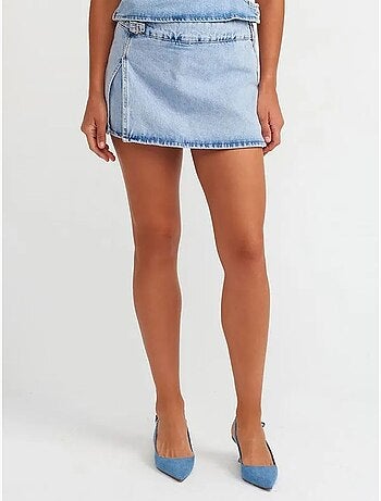 Jupe mini trapèze en denim de coton dilvin