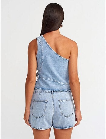 Jupe mini trapèze en denim de coton dilvin