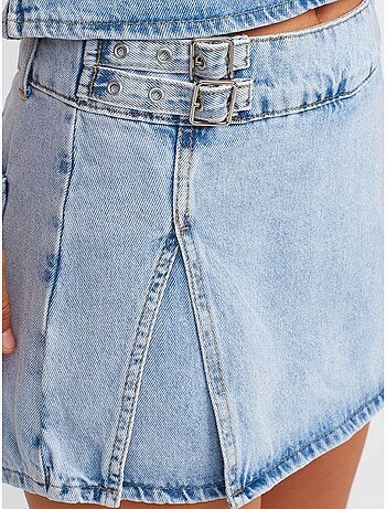 Jupe mini trapèze en denim de coton dilvin