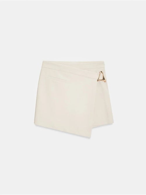 Jupe Mini Trapèze Taille Haute Avec Ceinture - Kiabi