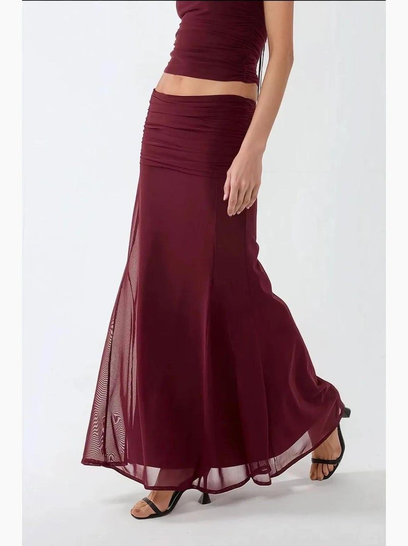 Jupe moulante longue hiccup Rouge bordeaux - Kiabi