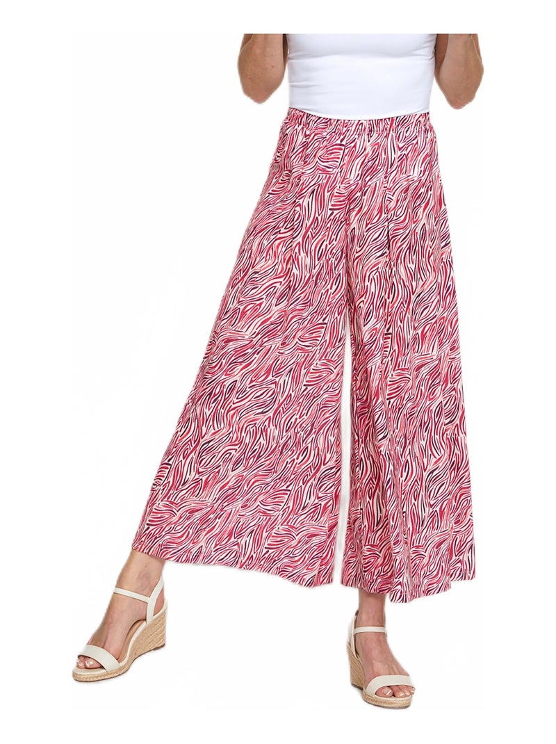 Jupe-pantalon taille élastiquée ample Rose framboise - Kiabi