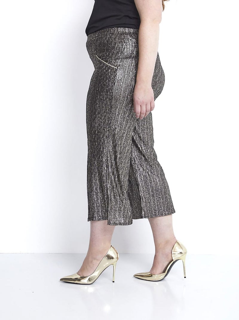 Jupe-pantalon taille élastiquée en maille - Afibel Noir - Kiabi