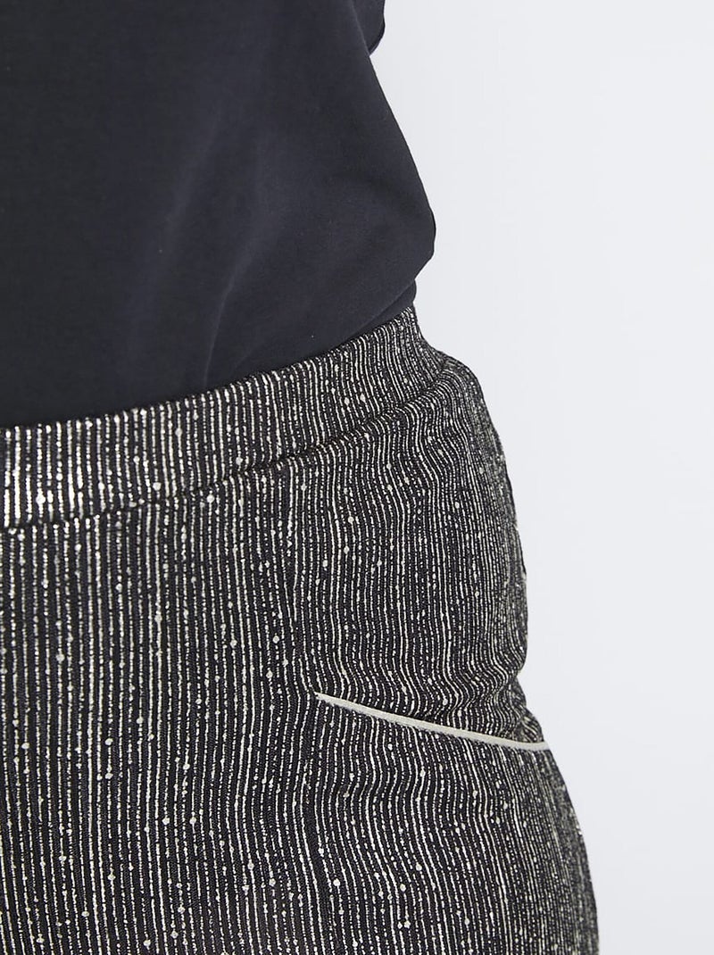 Jupe-pantalon taille élastiquée en maille Noir - Kiabi