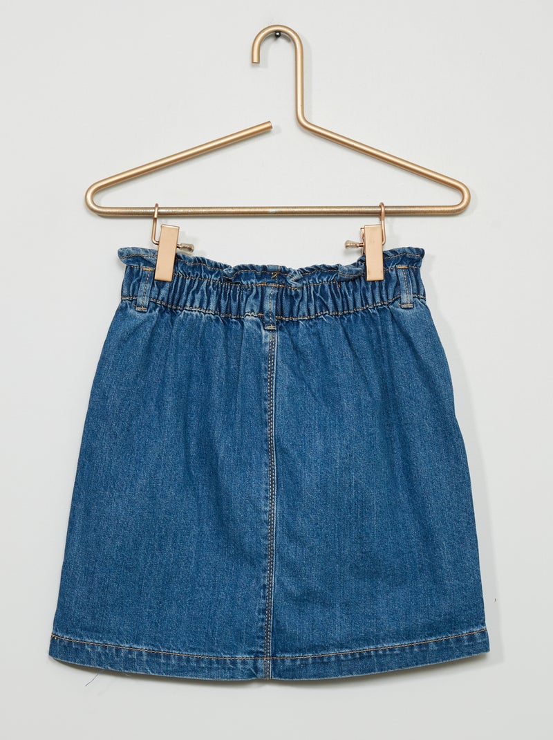 Jupe paper bag en denim Bleu - Kiabi